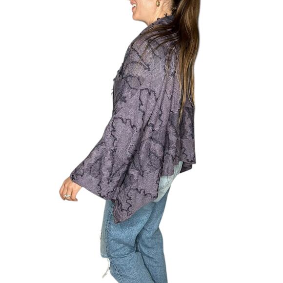FREE PEOPLE Oversized butterfly Kimono Cardigan Sweater Women's Size Large - Picture 9 of 10